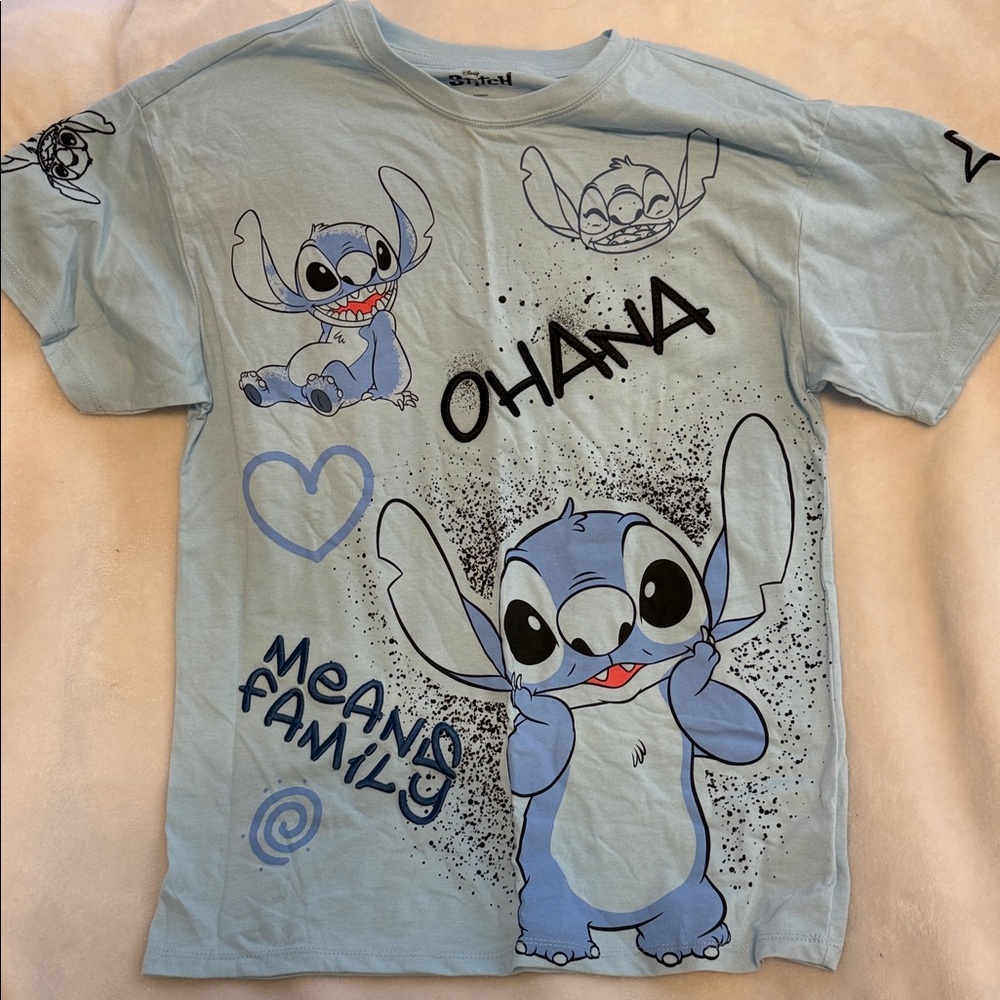 Disney Ohana Stitch T-Shirt - Light Blue